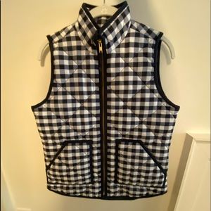 WORN ONCE JCREW xs navy and white gingham vest